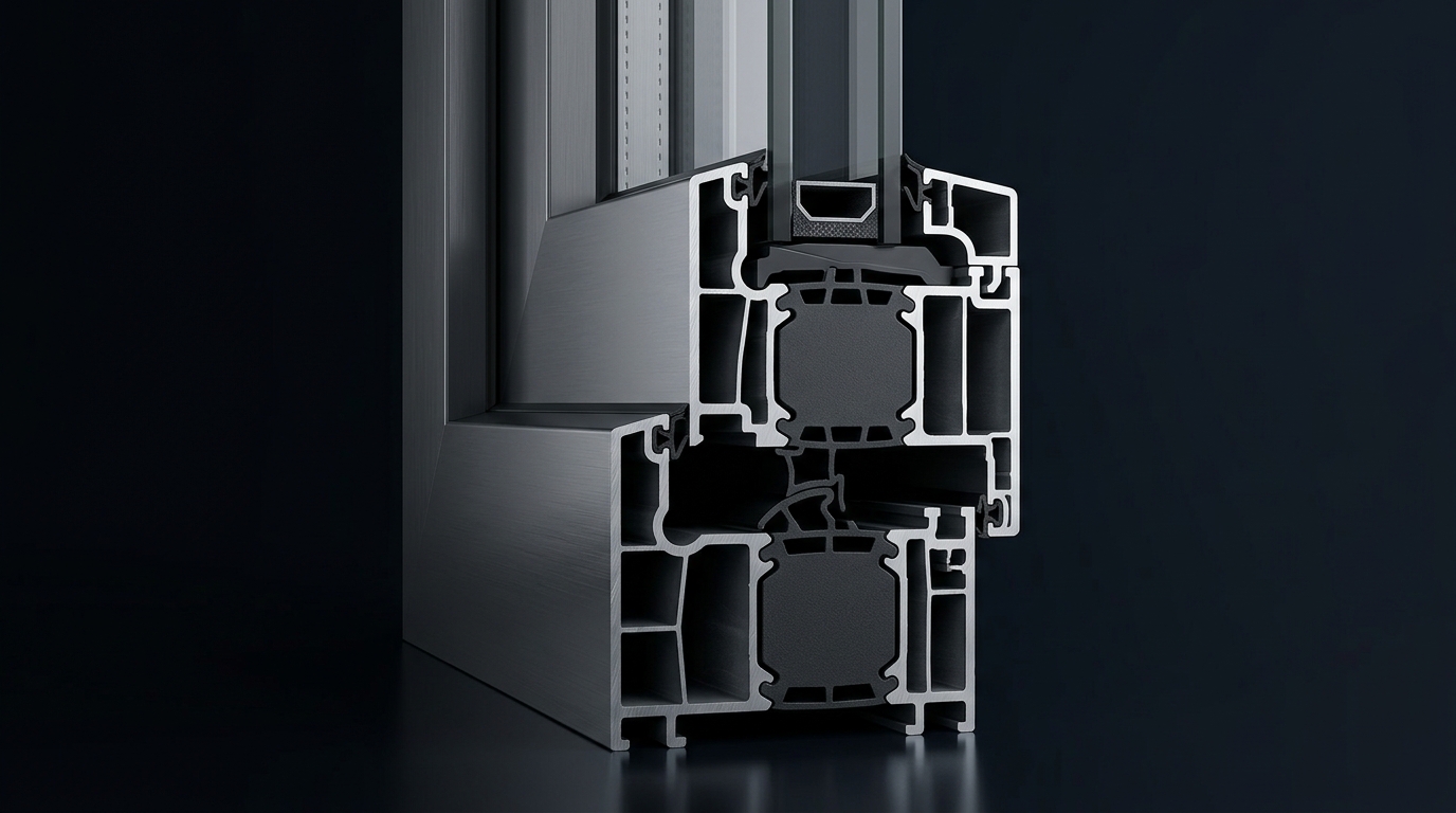 German-engineered Thermally Broken Window Profile Cross Section